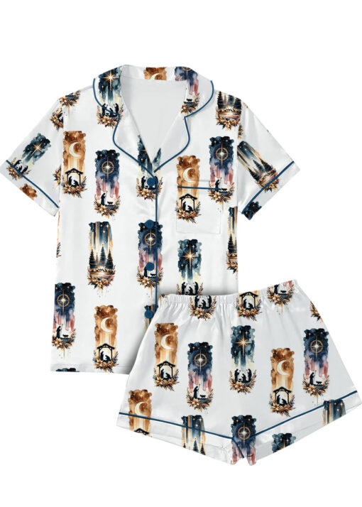 Christmas A Savior Silky Satin Pajamas Set