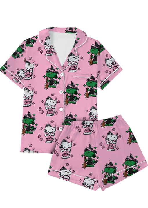 Snoopy Wicked Silky Satin Pajamas Set For Women