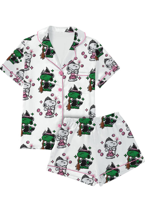 Snoopy Wicked Silky Satin Pajamas Set For Women