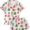 Christmas Story Silky Satin Pajama Set For Women