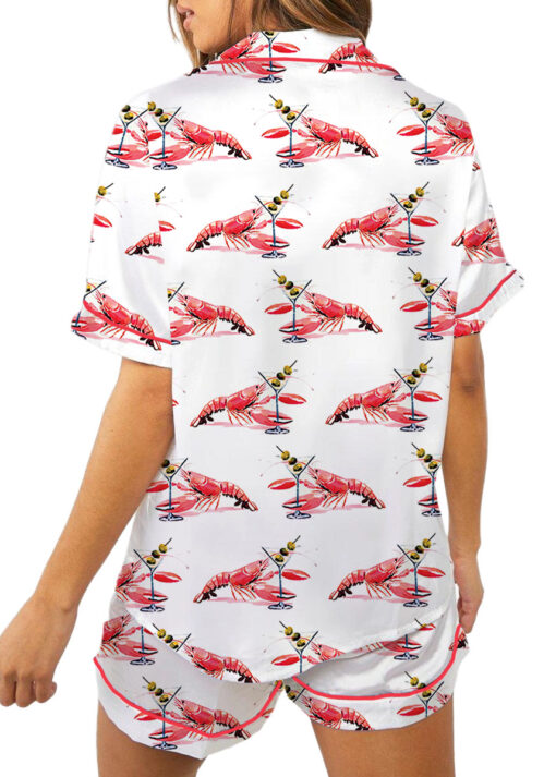 Women’s Lobster Dirty Martini Satin Pajama Set For Women