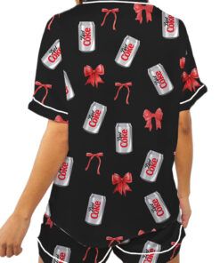 Dr Pepper Bow Satin Pajamas Set For Women