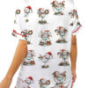 Quirky Snowman Christmas Satin Pajama Set For Women