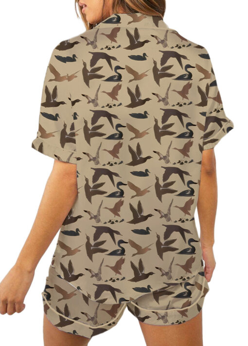Duck Hunting Satin Pajamas Set For Women