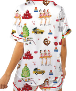 Christmas In NYC Silky Satin Pajama Set