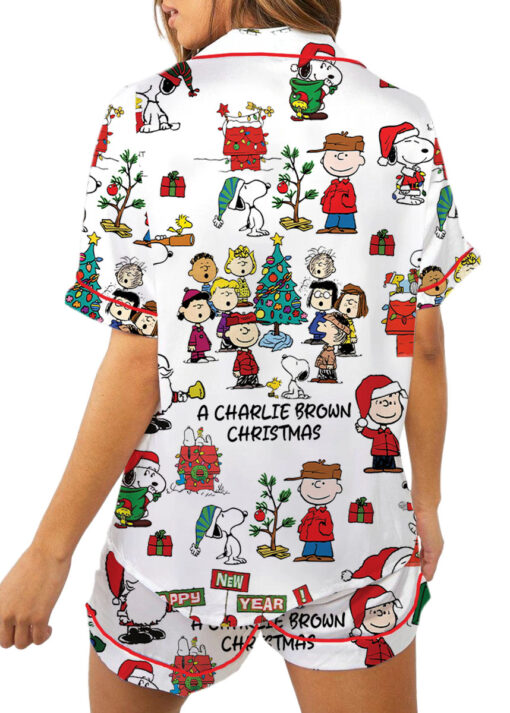 Snoopy Peanuts A Charlie Brown Christmas Satin Pajamas Set