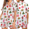 Christmas Story Silky Satin Pajama Set For Women