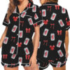 Dr Pepper Bow Satin Pajamas Set For Women