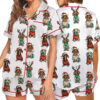 Merry Christmas Dachshund Dog Satin Pajama Set