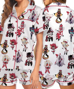 Hazbin Hotel Silky Satin Pajamas Set For Women