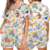 Cute Monkey Satin Pajamas Set For Women