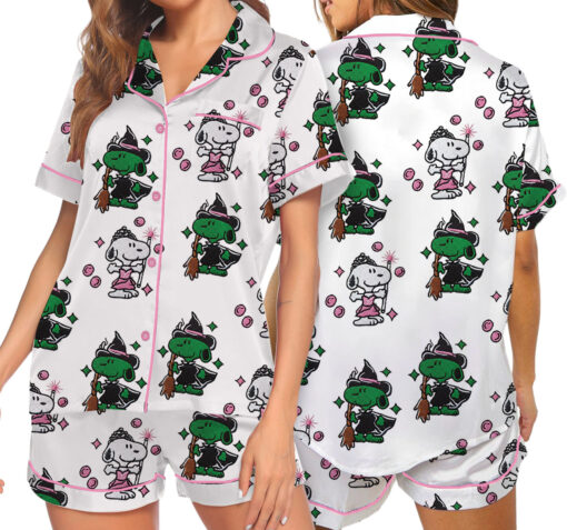 Snoopy Wicked Silky Satin Pajamas Set For Women