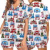 White Christmas Sisters Casual Pajama Set For Women