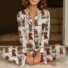 Merry Christmas Dachshund Dog Satin Pajama Set
