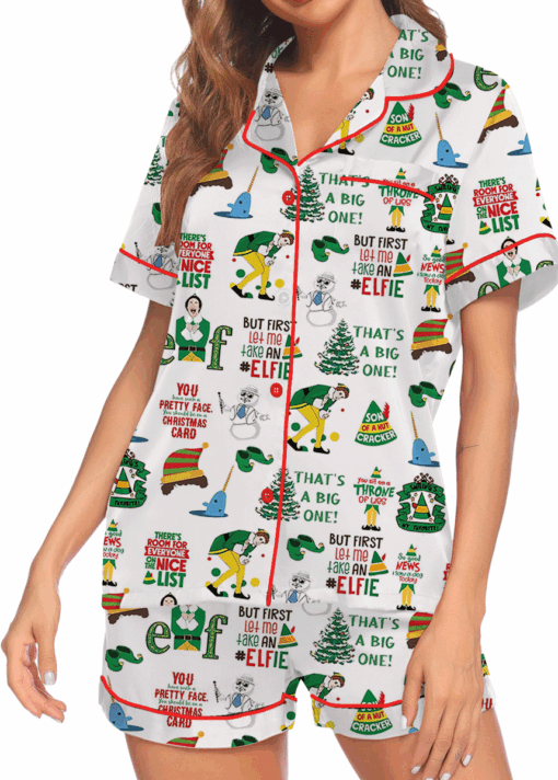 Buddy The Elf Christmas Satin Pajamas Set For Women