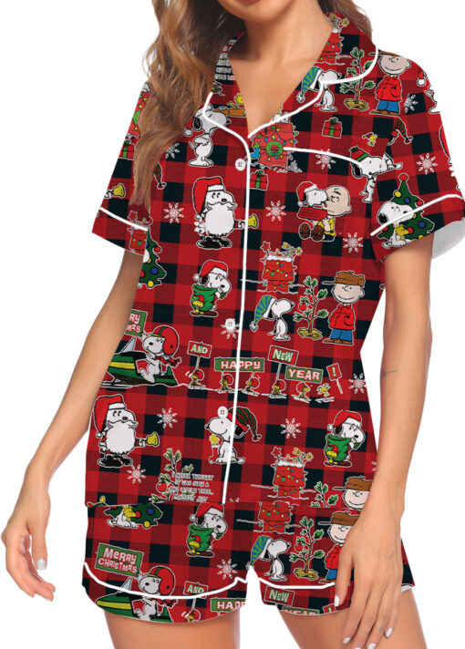 Snoopy Peanuts Christmas Satin Pajamas set For Women