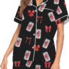 Dr Pepper Bow Satin Pajamas Set For Women
