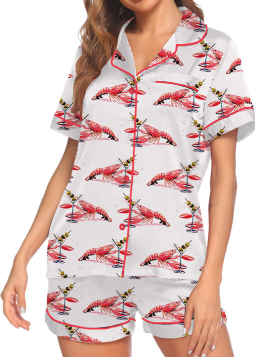 Women’s Lobster Dirty Martini Satin Pajama Set For Women