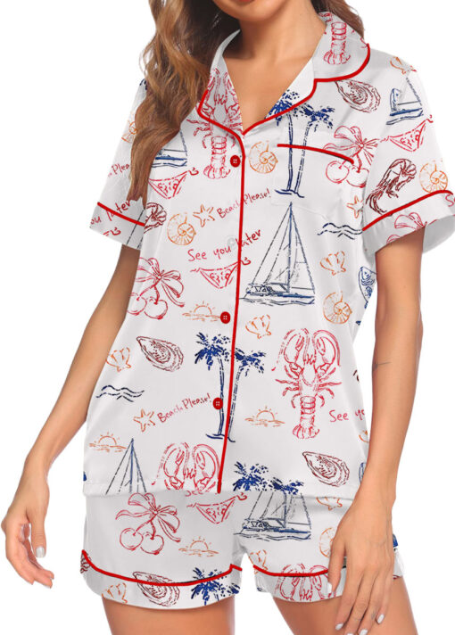 Retro Summer Coastal Beach Sea Food Lobster