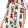 Merry Christmas Dachshund Dog Satin Pajama Set