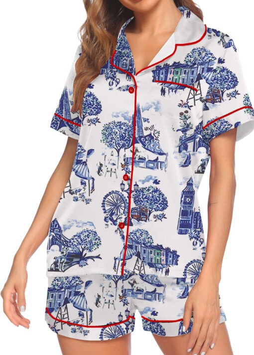 Christmas In London Winter Travel London Vibes Satin Pajama Set