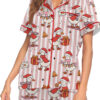 Christmas Santa Goose Satin Pajama Set For Women