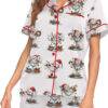 Quirky Snowman Christmas Satin Pajama Set For Women
