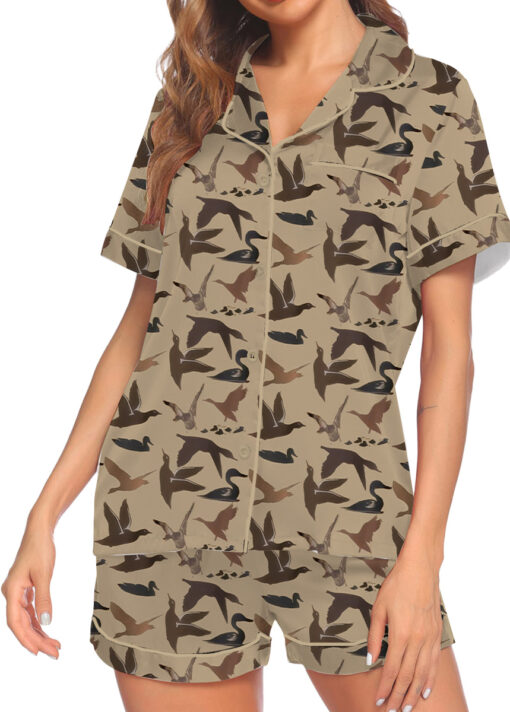 Duck Hunting Satin Pajamas Set For Women