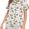 Duck Duck Goose Ducks Bamboo Satin Pajamas Set For Women