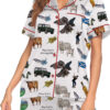 Duck Duck Goose Ducks Bamboo Satin Pajamas Set For Women