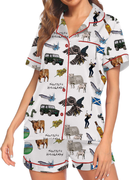 Duck Duck Goose Ducks Bamboo Satin Pajamas Set For Women