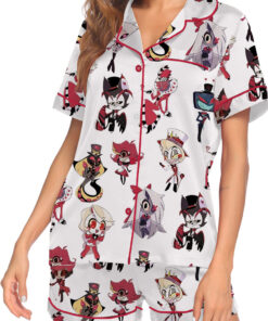 Hazbin Hotel Silky Satin Pajamas Set For Women