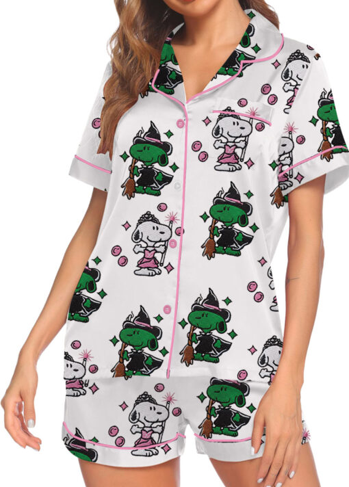 Snoopy Wicked Silky Satin Pajamas Set For Women