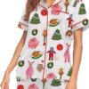 Christmas Story Silky Satin Pajama Set For Women