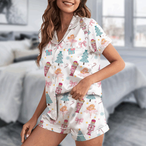 Matching Nutcracker Christmas Satin Pajamas Set For Women