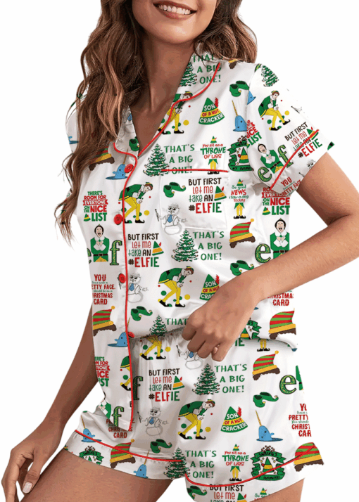 Buddy The Elf Christmas Satin Pajamas Set For Women