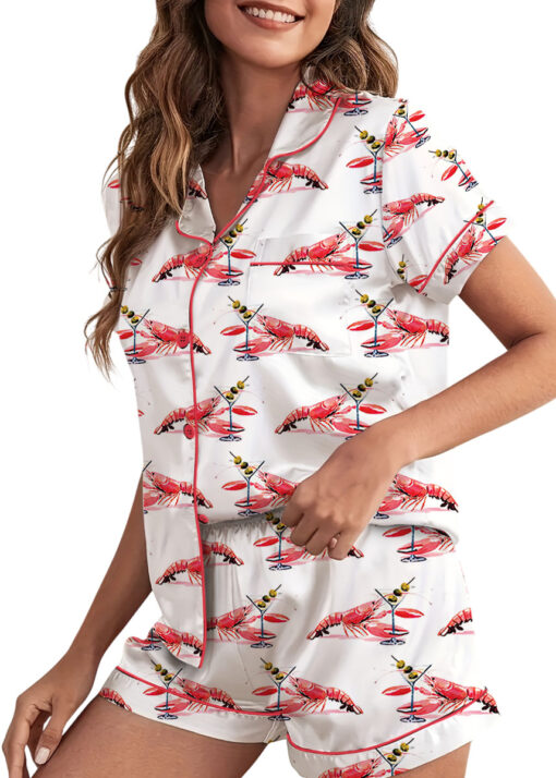 Women’s Lobster Dirty Martini Satin Pajama Set For Women