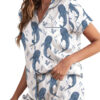 Women’s Whale Ocean Coconut Girl Jesus Beach Bachelorette Short Sleeve Satin Pajama Set