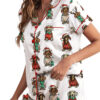 Merry Christmas Dachshund Dog Satin Pajama Set