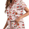 Christmas Santa Goose Satin Pajama Set For Women