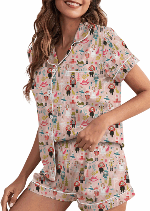 Nutcracker Christmas Ballet Satin Pajamas Set For Women
