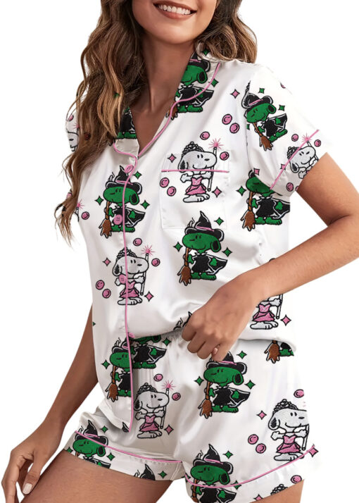 Snoopy Wicked Silky Satin Pajamas Set For Women