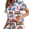 White Christmas Sisters Casual Pajama Set For Women