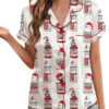 Christmas Funny Silky Satin Pajamas Set For Women