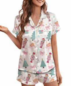 Matching Nutcracker Christmas Satin Pajamas Set For Women