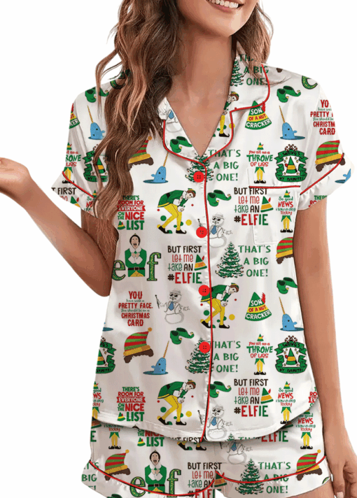 Buddy The Elf Christmas Satin Pajamas Set For Women