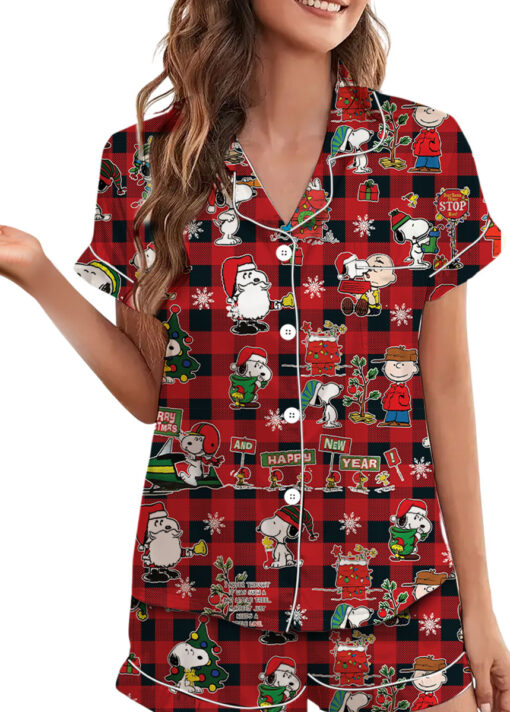 Snoopy Peanuts Christmas Satin Pajamas set For Women