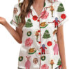 Christmas Story Silky Satin Pajama Set For Women