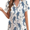 Women’s Whale Ocean Coconut Girl Jesus Beach Bachelorette Short Sleeve Satin Pajama Set