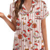 Christmas Santa Goose Satin Pajama Set For Women